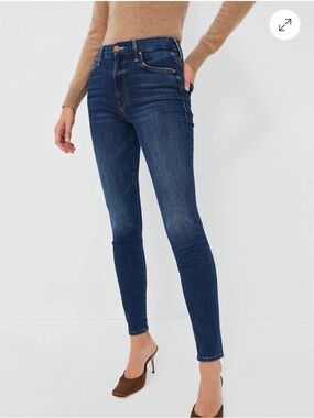 Mother High Waisted Looker in Teaming Up Wash‎ Blue Size 24